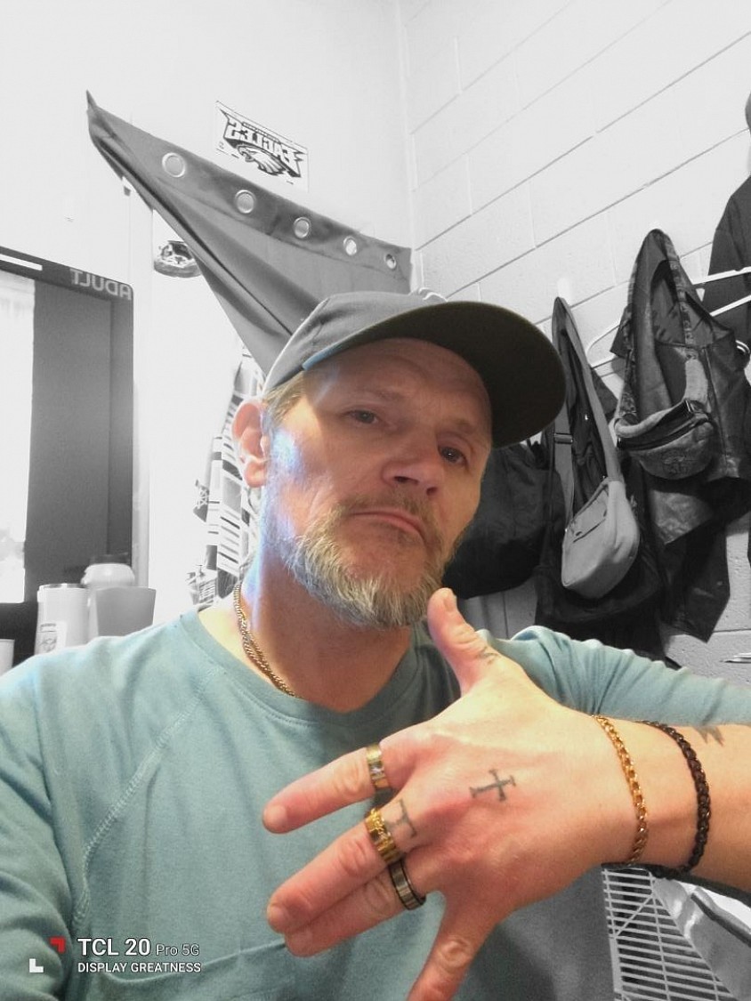 The Artist: Geoff Friesen, age 50, 2026. As I have younger adult kids, I opted to be silly and pose depicting a 